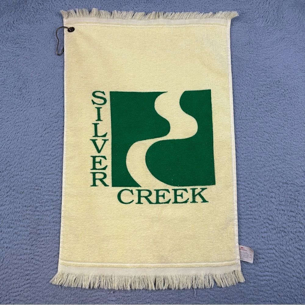 Silver Creek Golf Towel Yellow Logo Morganton NC Golfer Cannon Vintage USA Made